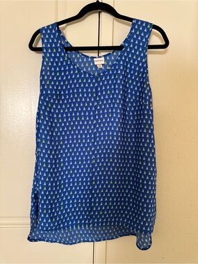 Merona Royal Blue Sleeveless Sailboat Print Tank